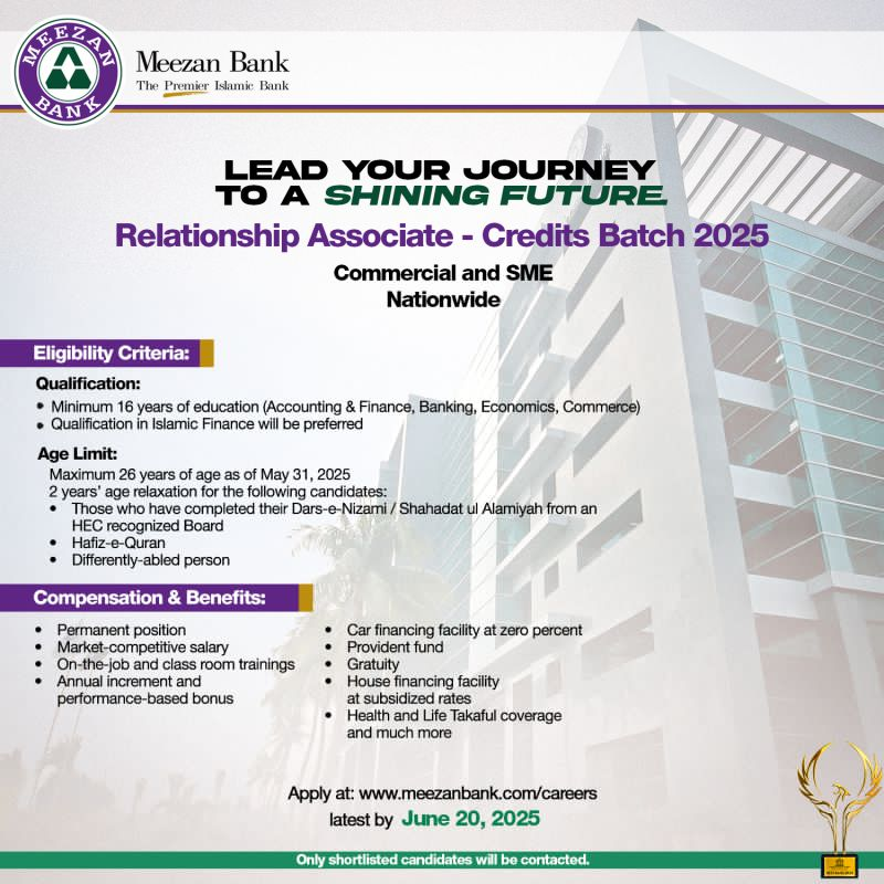 Meezan Bank Jobs Advertisement 2025