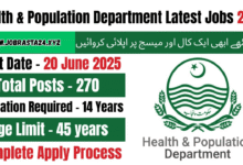 Population Department Jobs